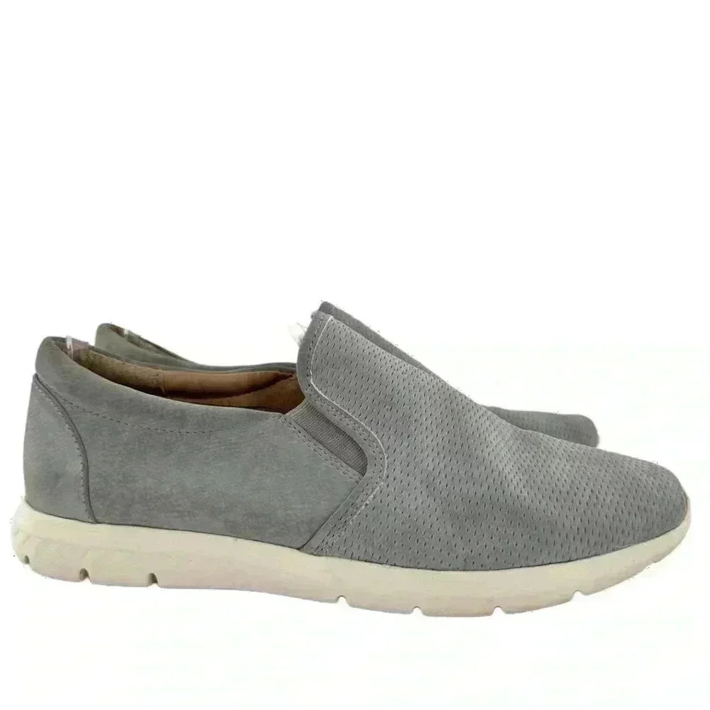 Soul by naturalizer flats 9.5 39.5 Paola gray faux suede vegan comfort loafers